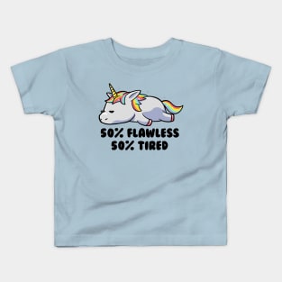 50% Flawless 50% Lazy Cute Unicorn Gift Kids T-Shirt